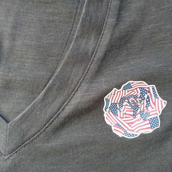 Alternative Tops - NWOT USA Rose V-Neck